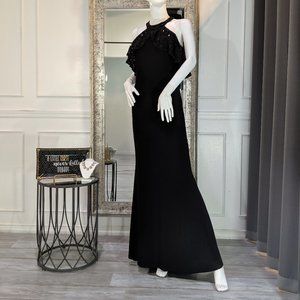 Black Off Shoulder Formal Evening Prom Dress Gown